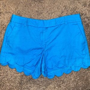 J. Crew Blue Scalloped Shorts